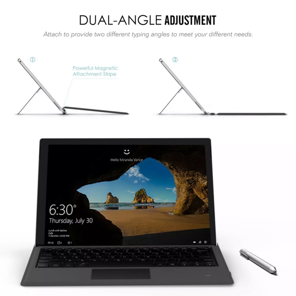 Backlit Wireless Bluetooth Keyboard Surface Pro - Picture 4 of 8